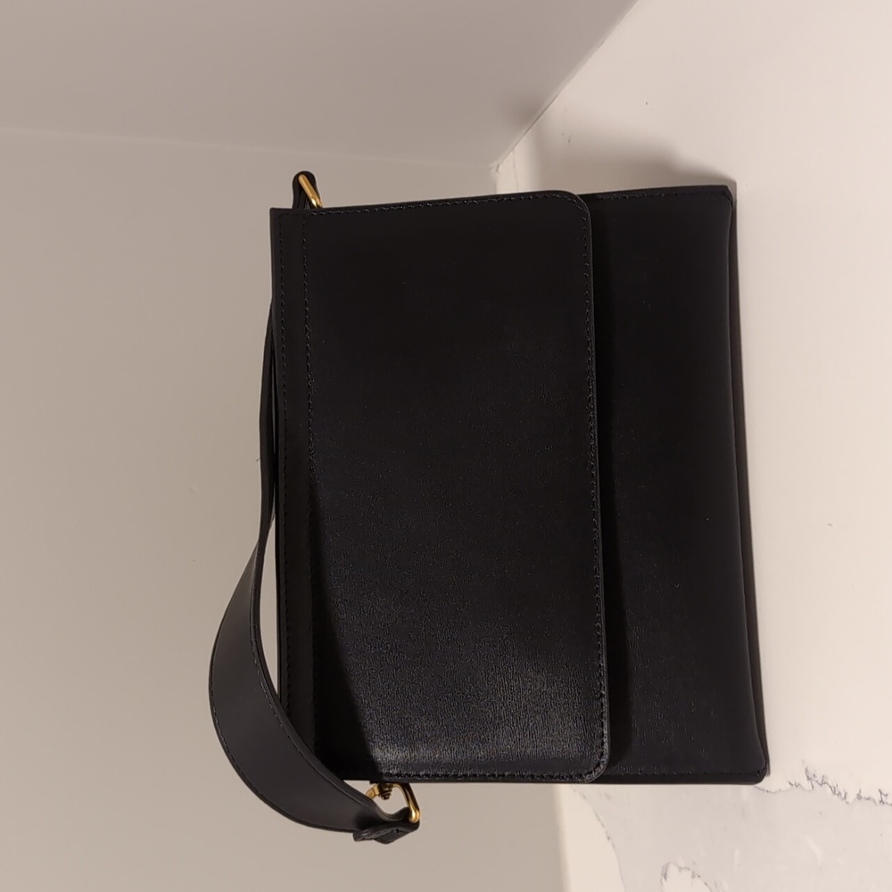 Slowline black leather handbag with dust bag - Picture 2 of 4